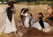 Edgar Degas Girls comb the hair oil painting picture wholesale
